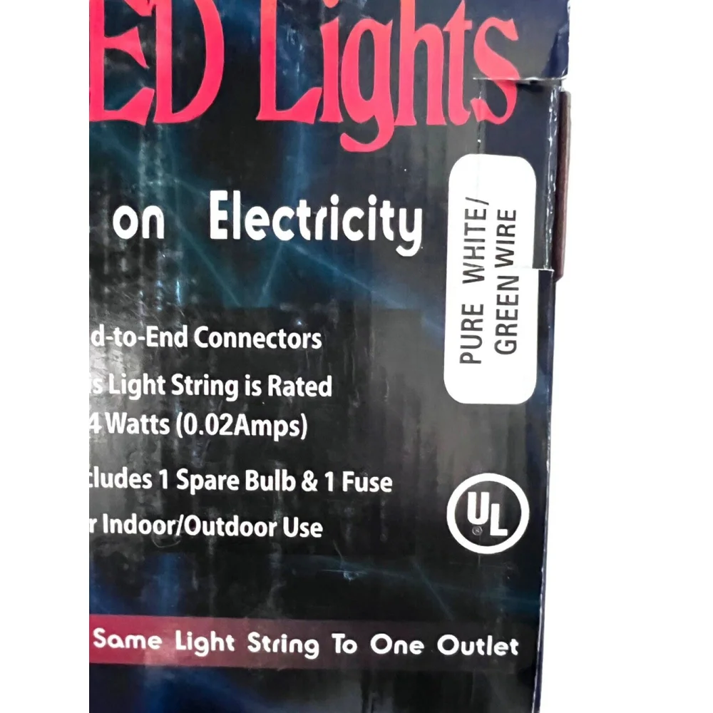 Brillant LED C9 Pure White Holiday Lights 25' Diamond Faceted